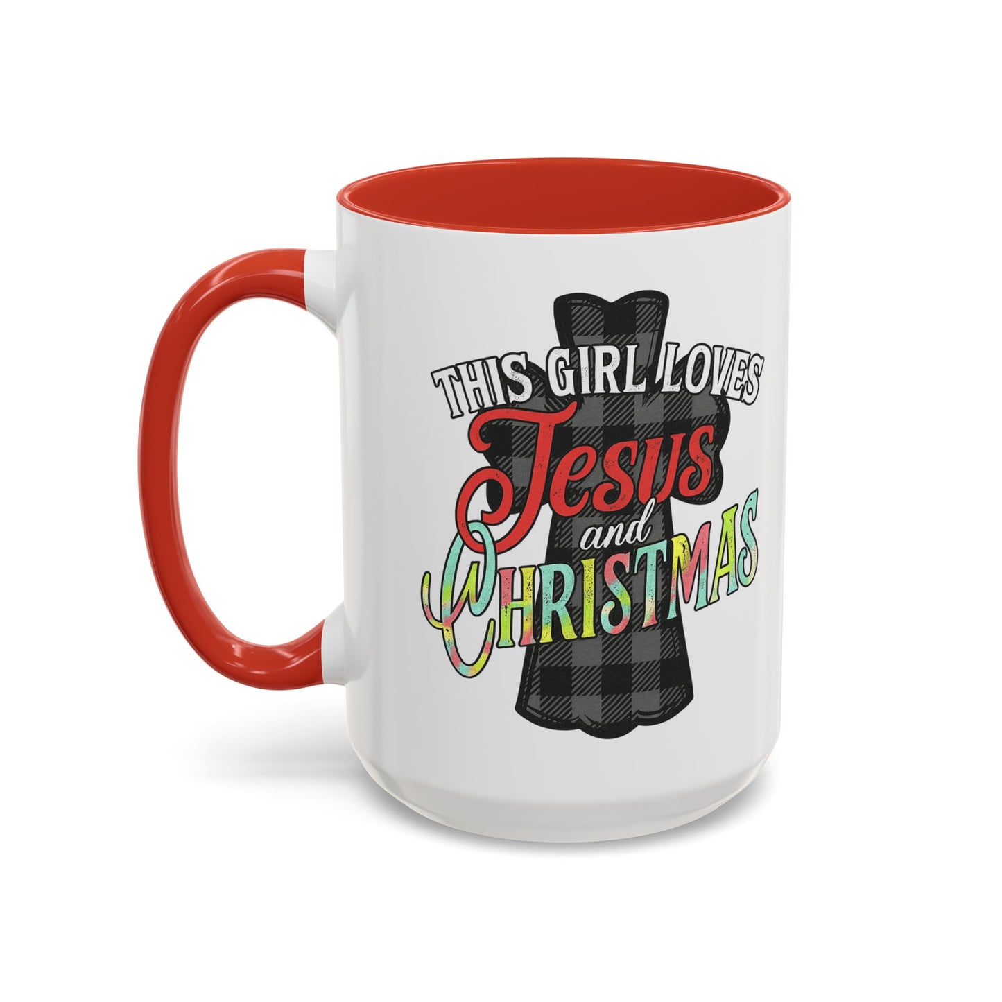 This Girl Loves Jesus and Christmas Accent Coffee Mug Christmas Gift