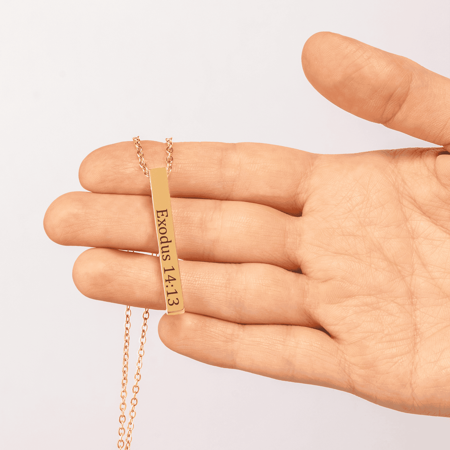 Personalized Engraved Bible Verse Vertical Bar Necklace