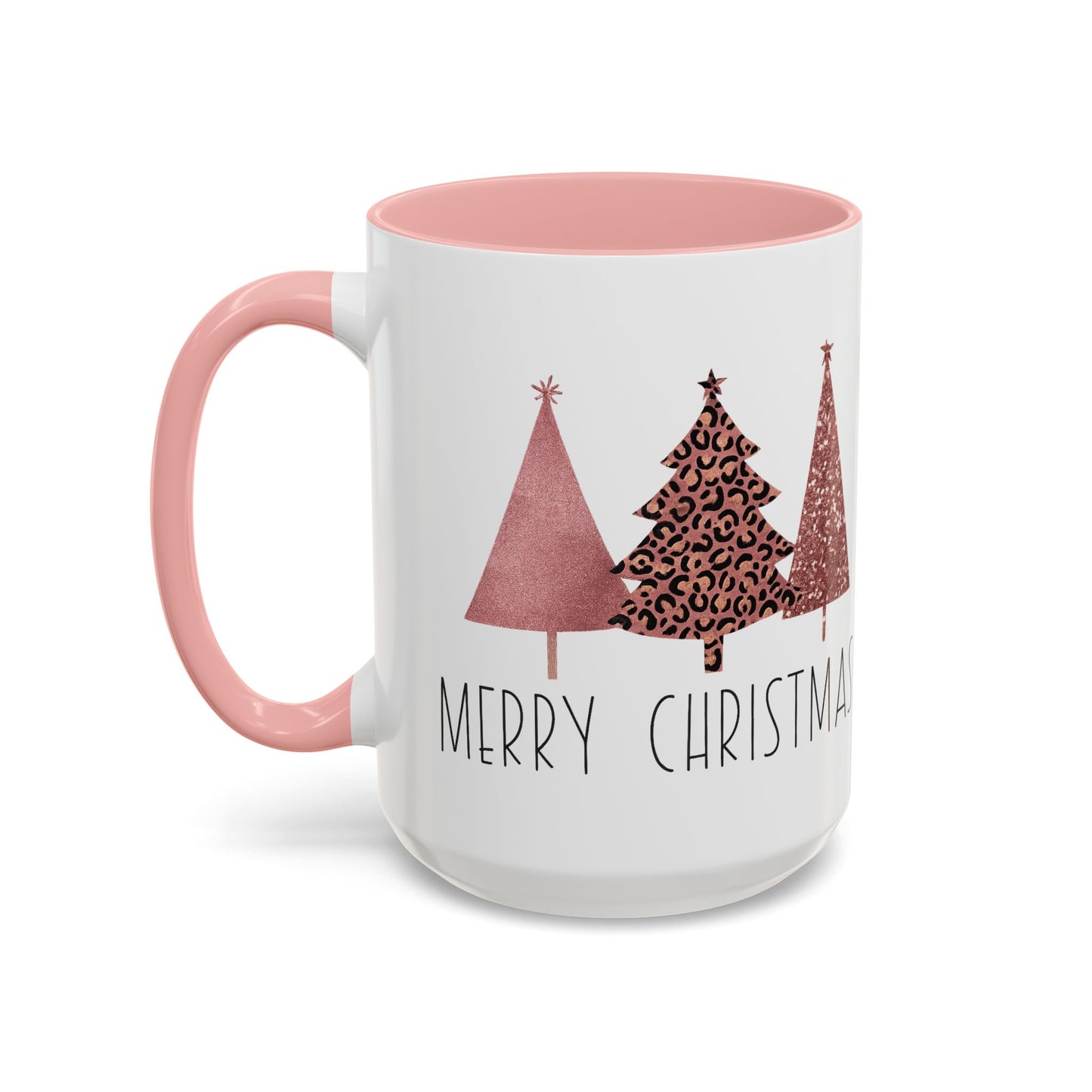 Merry Christmas Shimmer Trees Accent Coffee Mug Christmas Gift