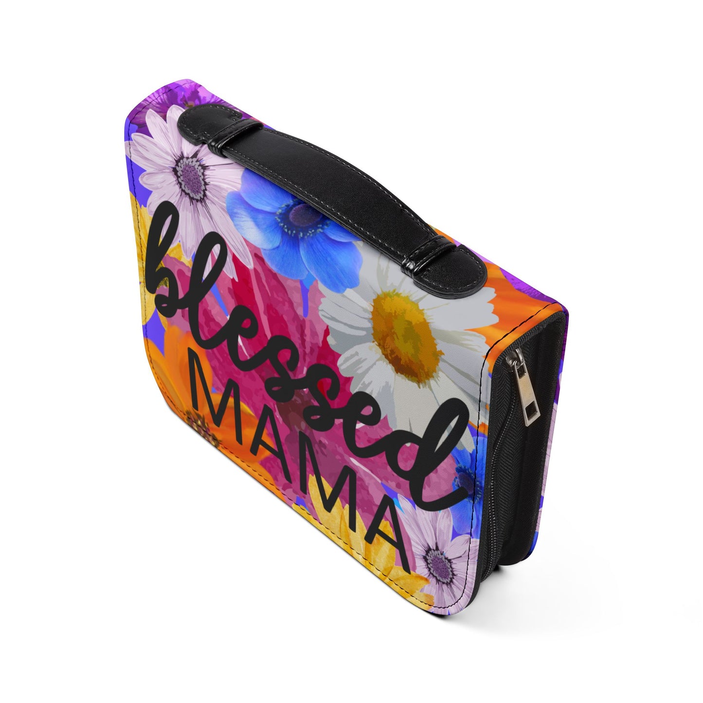 Blessed Mama Mother's Floral Christian Bible Cover Carrying Case/Bag Gift