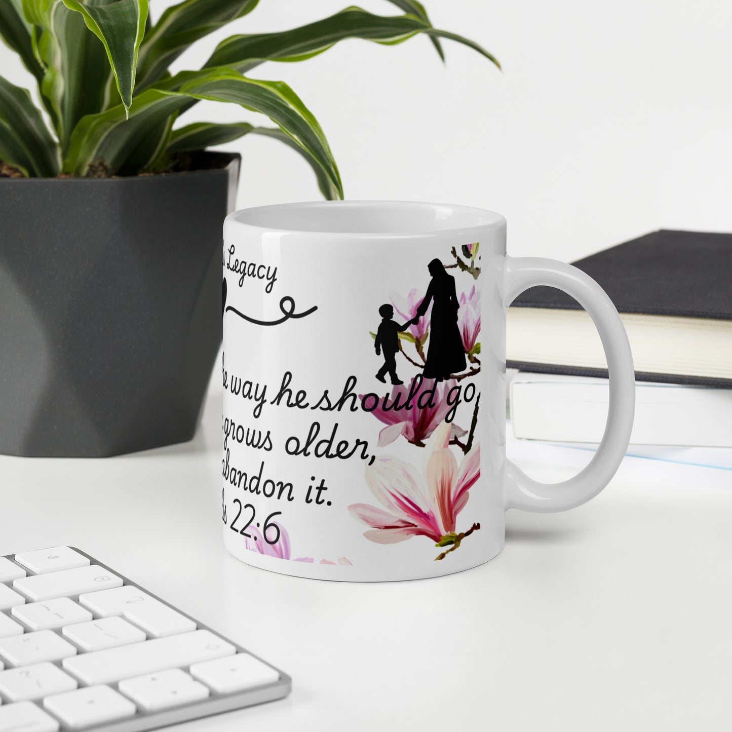 PA Mother's Legacy Proverbs 22:6 Bible Verse Christian Mother's Day Coffee Mug Mother's Day Gift - 11oz in White