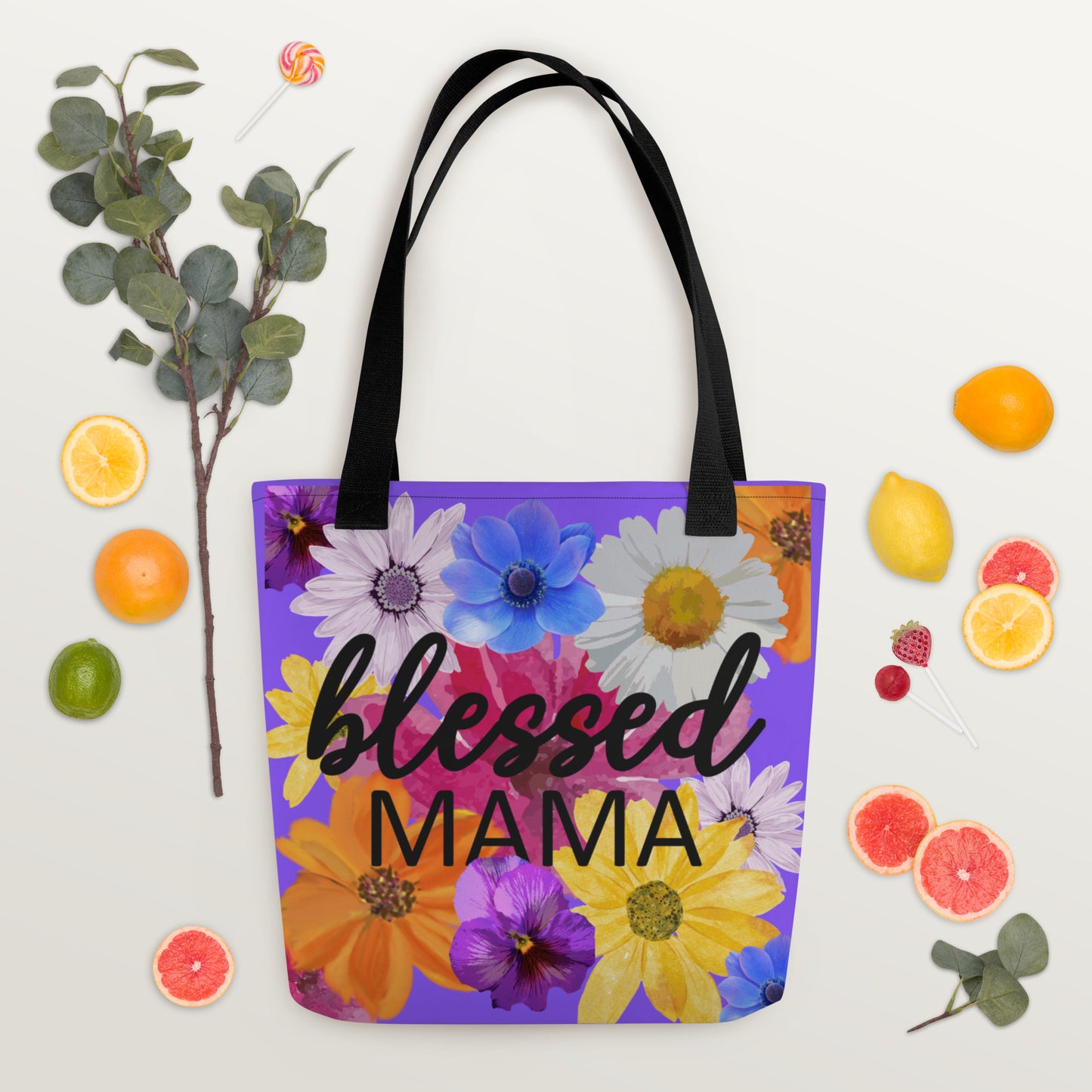Blessed Mama Floral Mother's Christian Tote Bag Gift