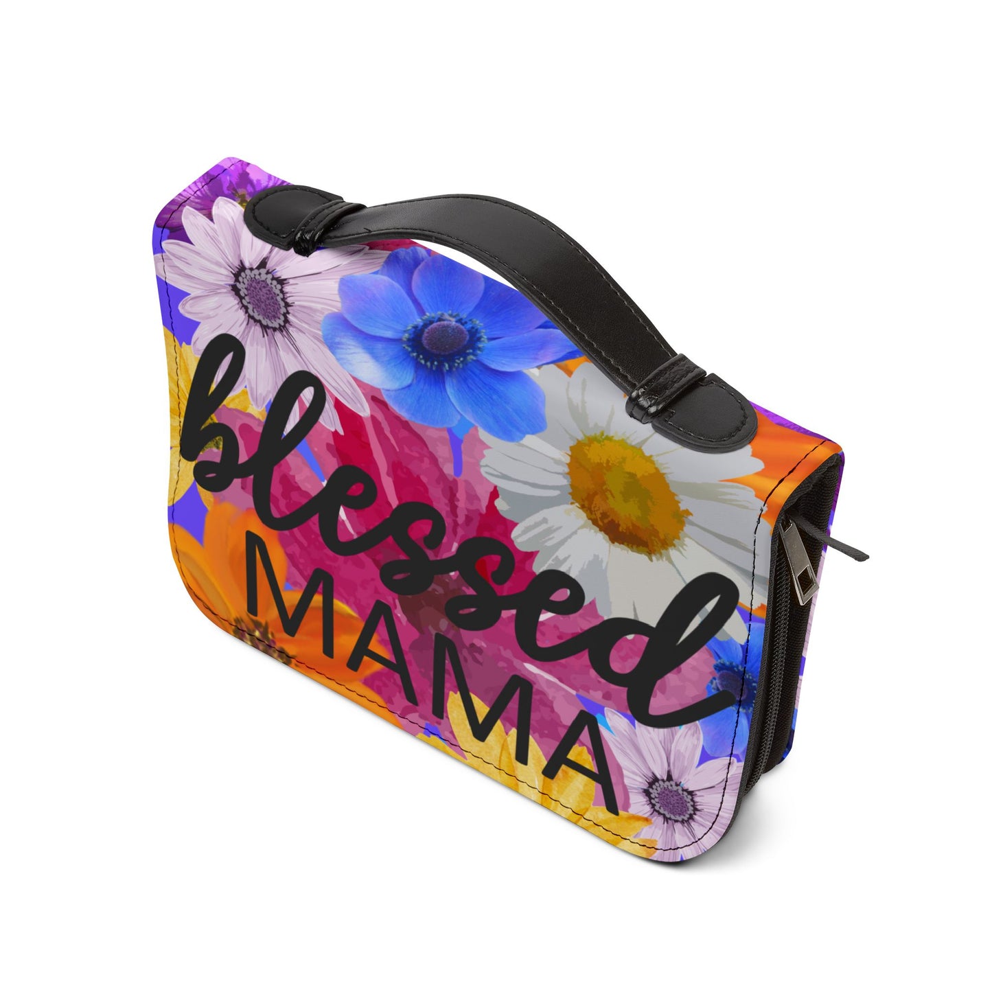 Blessed Mama Mother's Floral Christian Bible Cover Carrying Case/Bag Gift