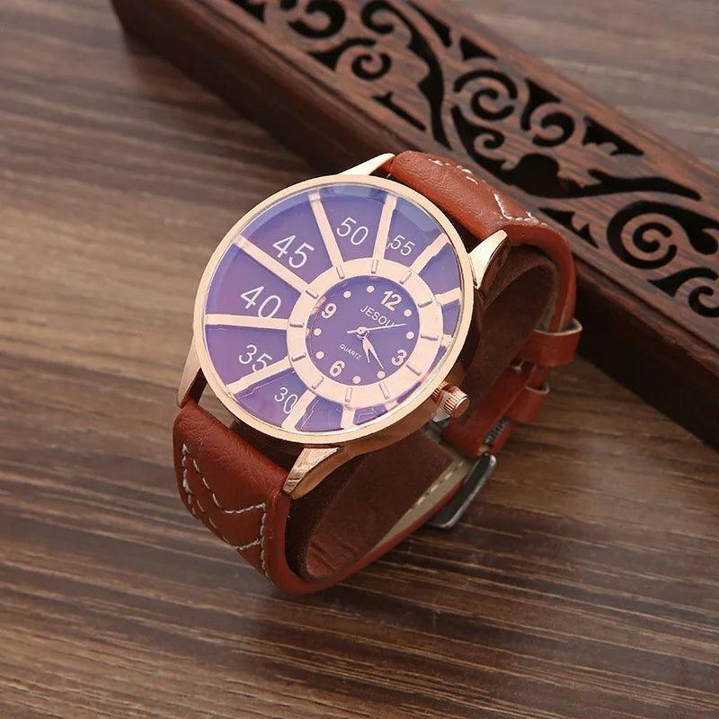 Luxury Men's Accessory Gift Set - Watch, Watch Belt, Cufflinks, Ballpoint Pen, Keychain, Tie & Tie Clip
