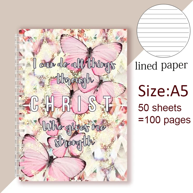 Christian Bible Verse Spiral Journal/Notebook Gift - Proverbs 4:13 I Can Do All Things Through Christ