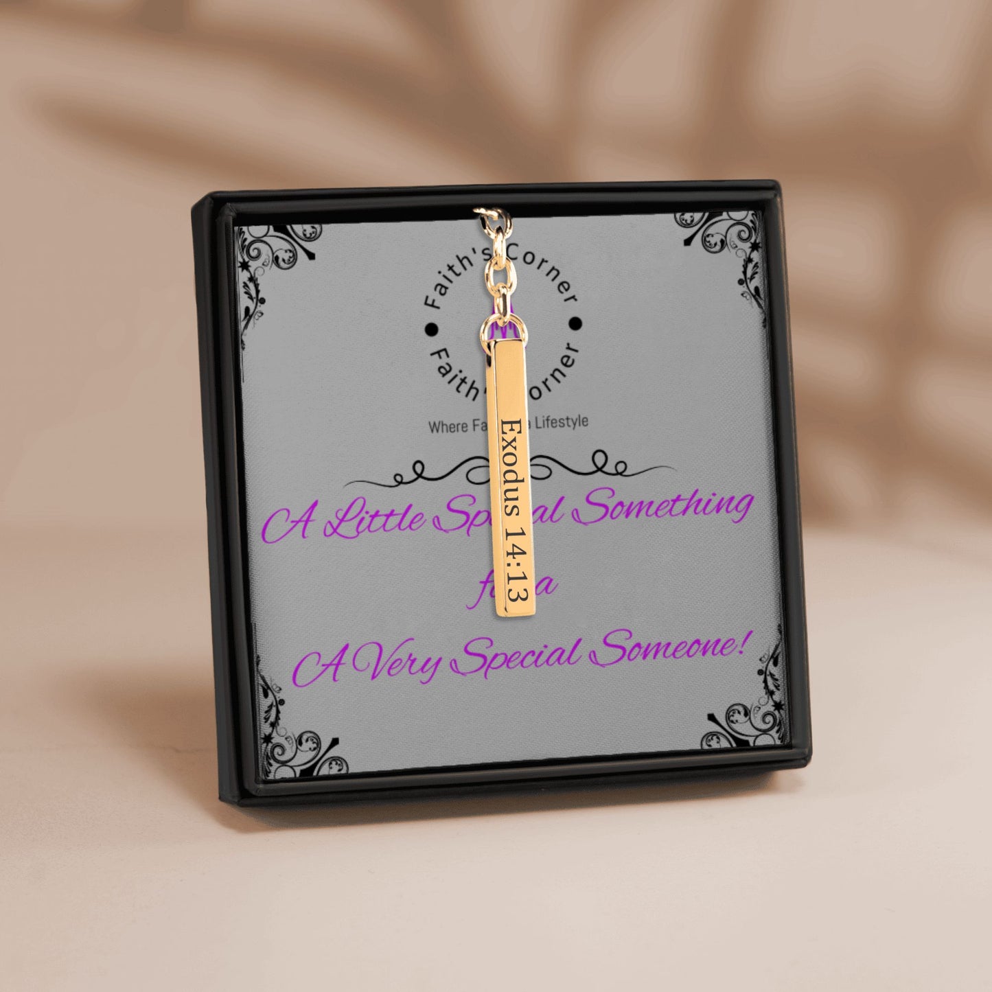 Personalized Engraved Bible Verse Vertical Bar Christian Keychain Gift