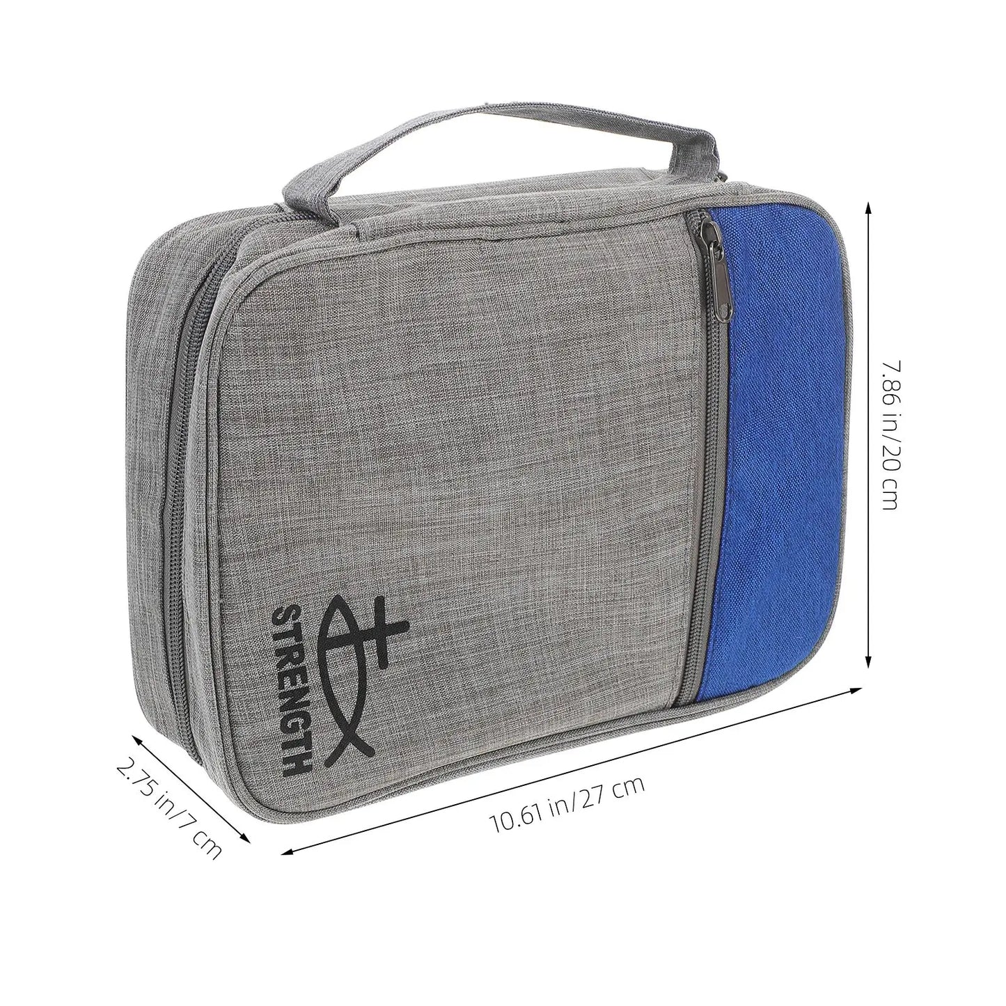 Strength Christian Bible Cover Carrying Case/Bag - Jesus Fish & Cross