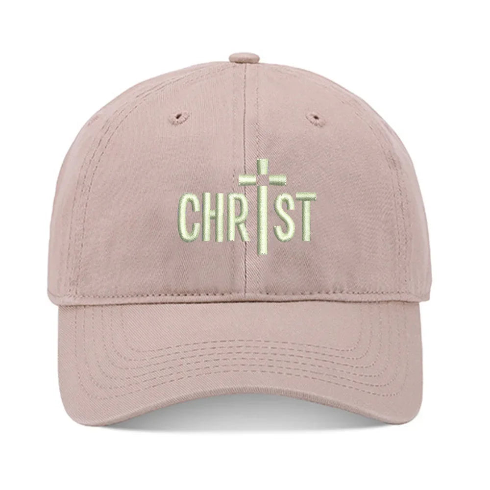 Embroidered Washed Cotton Adjustable Baseball Cap – Christ Cross