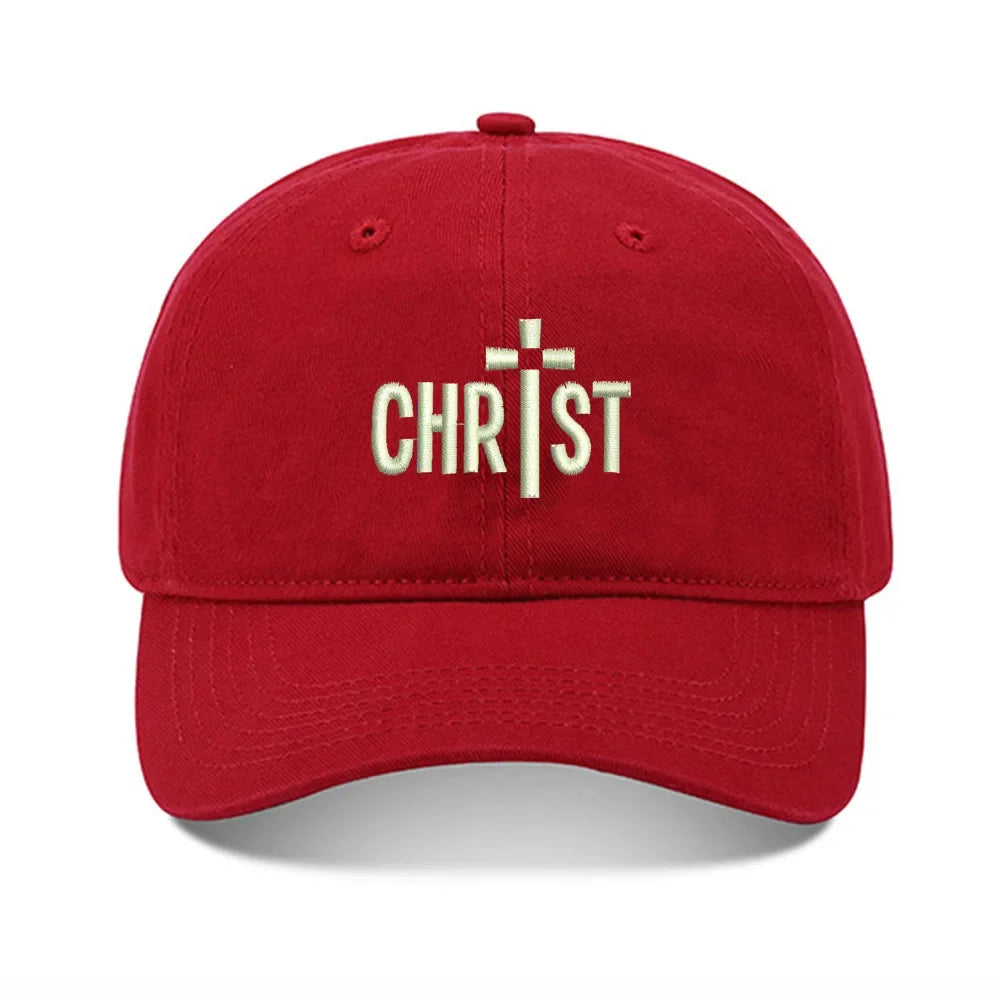 Embroidered Washed Cotton Adjustable Baseball Cap – Christ Cross