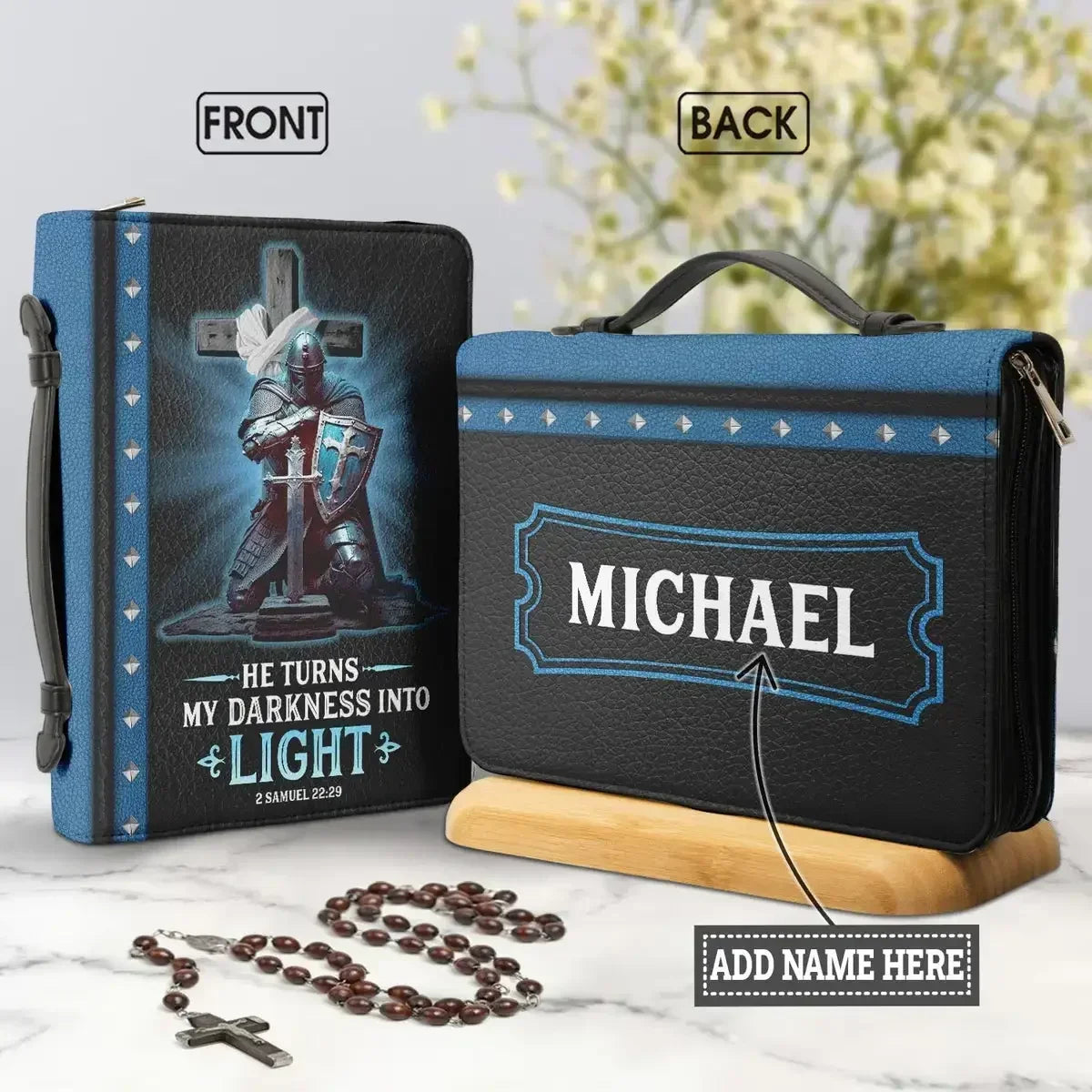 Personalized Name Bible Verse Bible Cover Carrying Case/Bag - Multiple Verses/Designs
