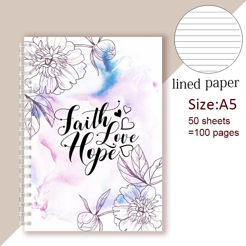 Christian Spiral Journal/Notebook Gift - Faith, Hope, Love