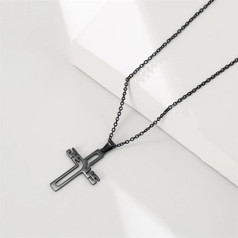 Jesus Cross Pendant Christian Necklace Gift