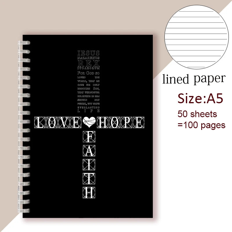 Christian Spiral Journal/Notebook Gift - Faith, Hope, Love