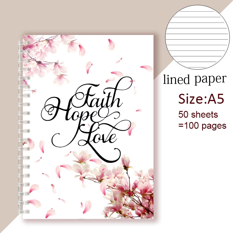 Christian Spiral Journal/Notebook Gift - Faith, Hope, Love
