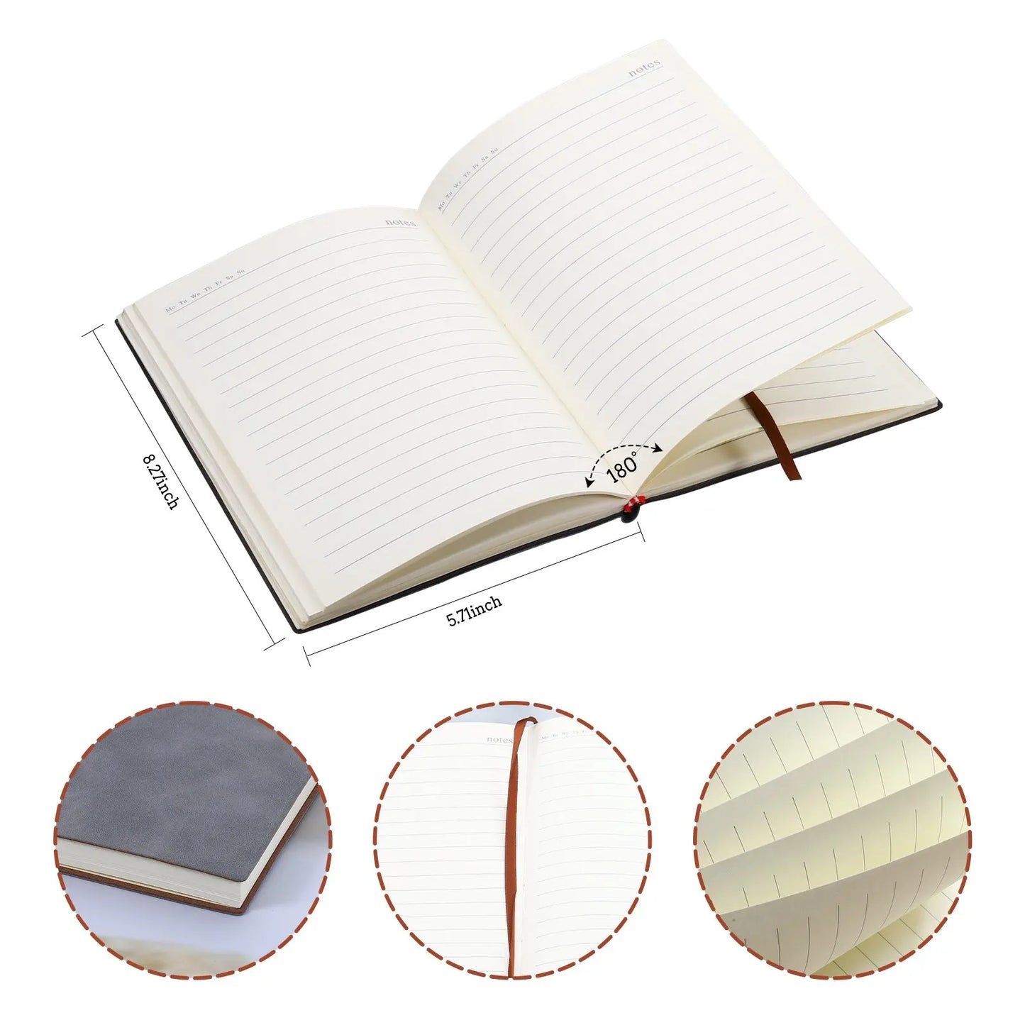 Personalized Name "I Am..." Circle Bible Verse Quotes Christian Bound Leather Journal Gift