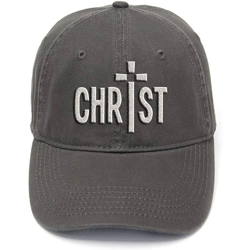 Flock Printed Washed Cotton Adjustable Baseball Cap – Christ Cross