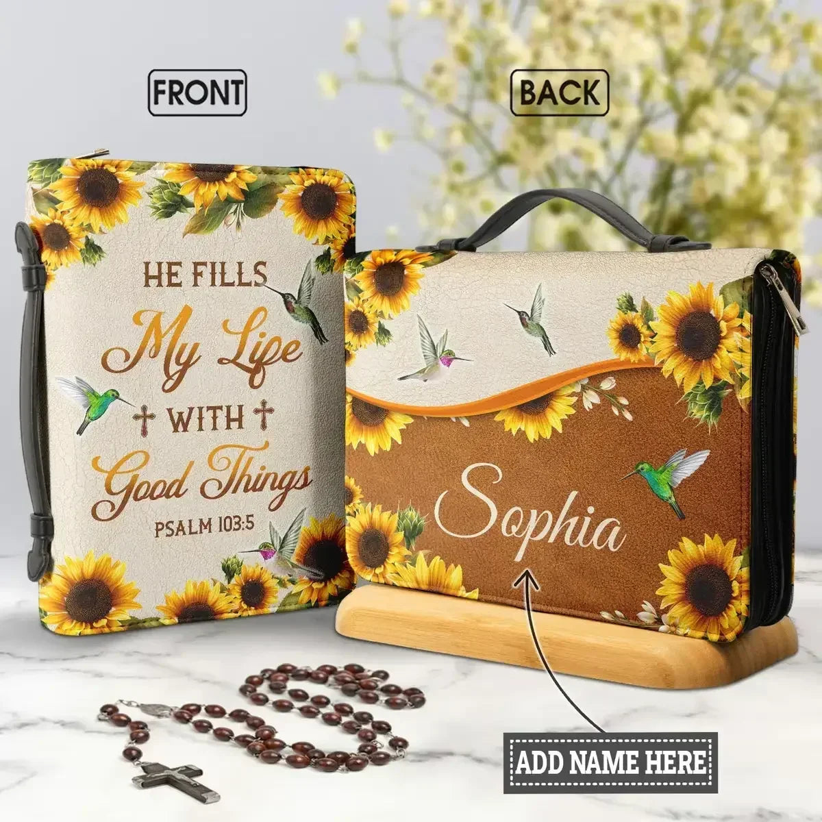 Personalized Name Bible Verse Bible Cover Carrying Case/Bag - Multiple Verses/Designs