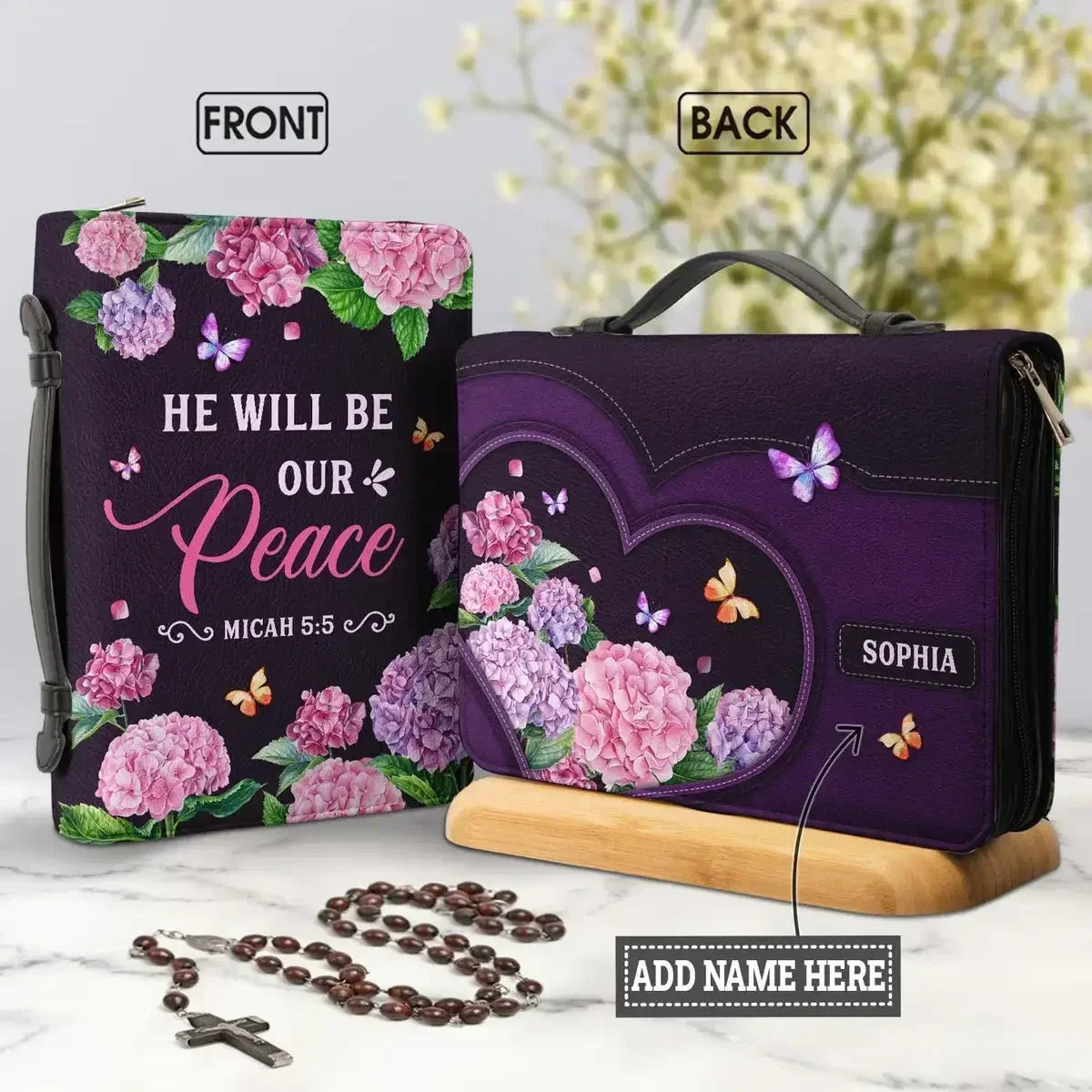 Personalized Name Bible Verse Bible Cover Carrying Case/Bag - Multiple Verses/Designs