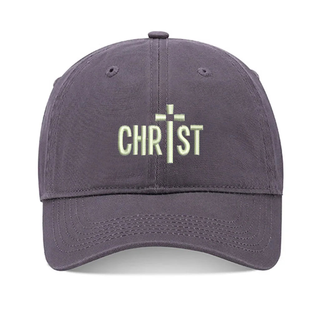 Embroidered Washed Cotton Adjustable Baseball Cap – Christ Cross