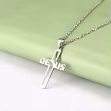 Jesus Cross Pendant Christian Necklace Gift