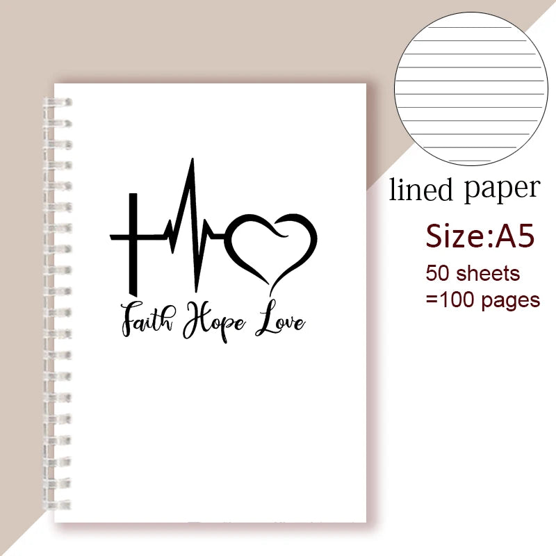 Christian Spiral Journal/Notebook Gift - Faith, Hope, Love