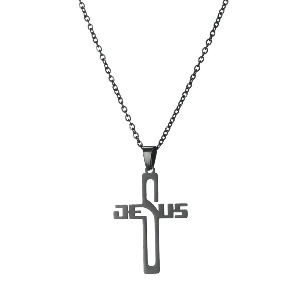 Jesus Cross Pendant Christian Necklace Gift