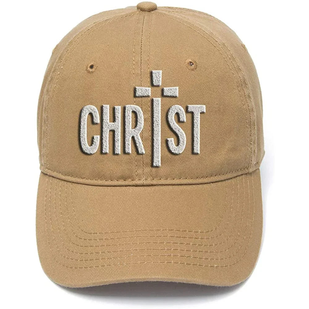 Flock Printed Washed Cotton Adjustable Baseball Cap – Christ Cross