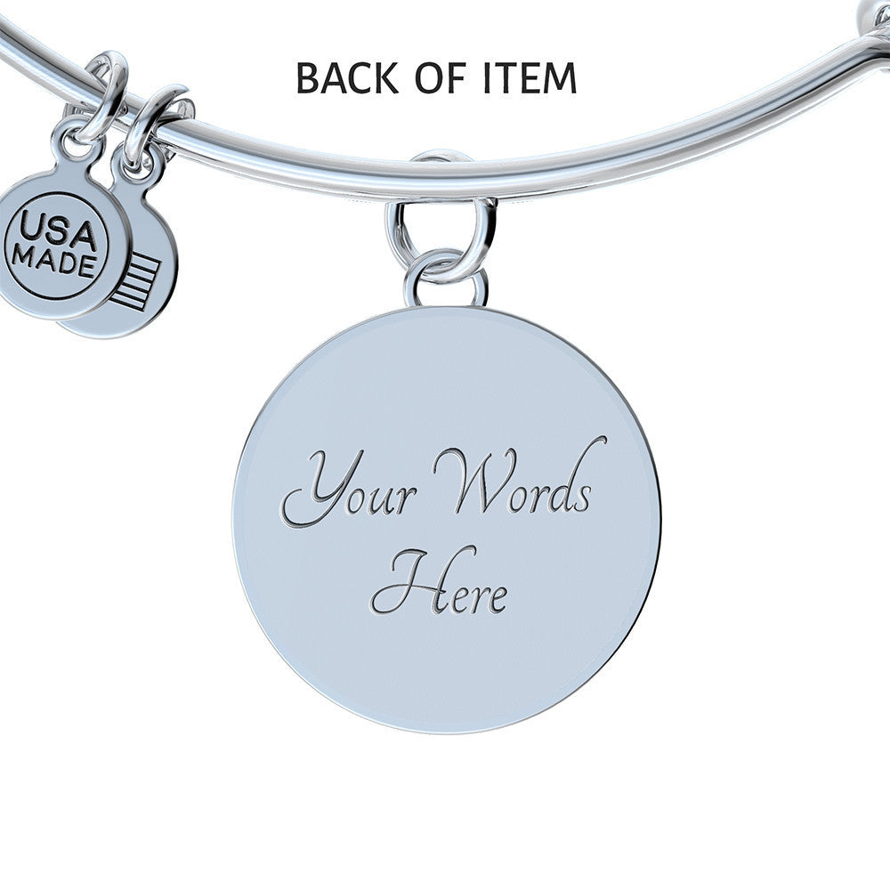 Personalized Engraved Bible Verse Circle Pendant Christian Bracelet Gift - Delight Yourself in the Lord Psalm 37:4
