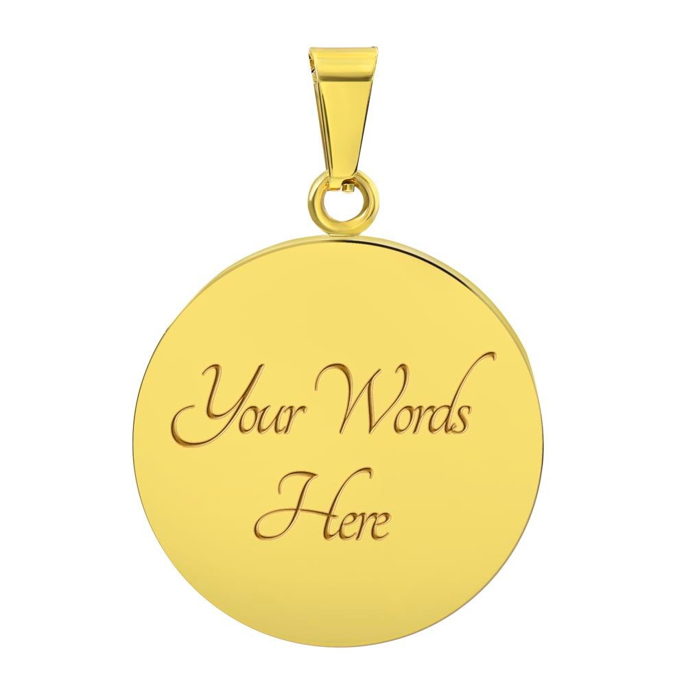 Personalized Engraved Bible Verse Circle Pendant Christian Necklace Gift - Delight Yourself in the Lord Psalm 37:4