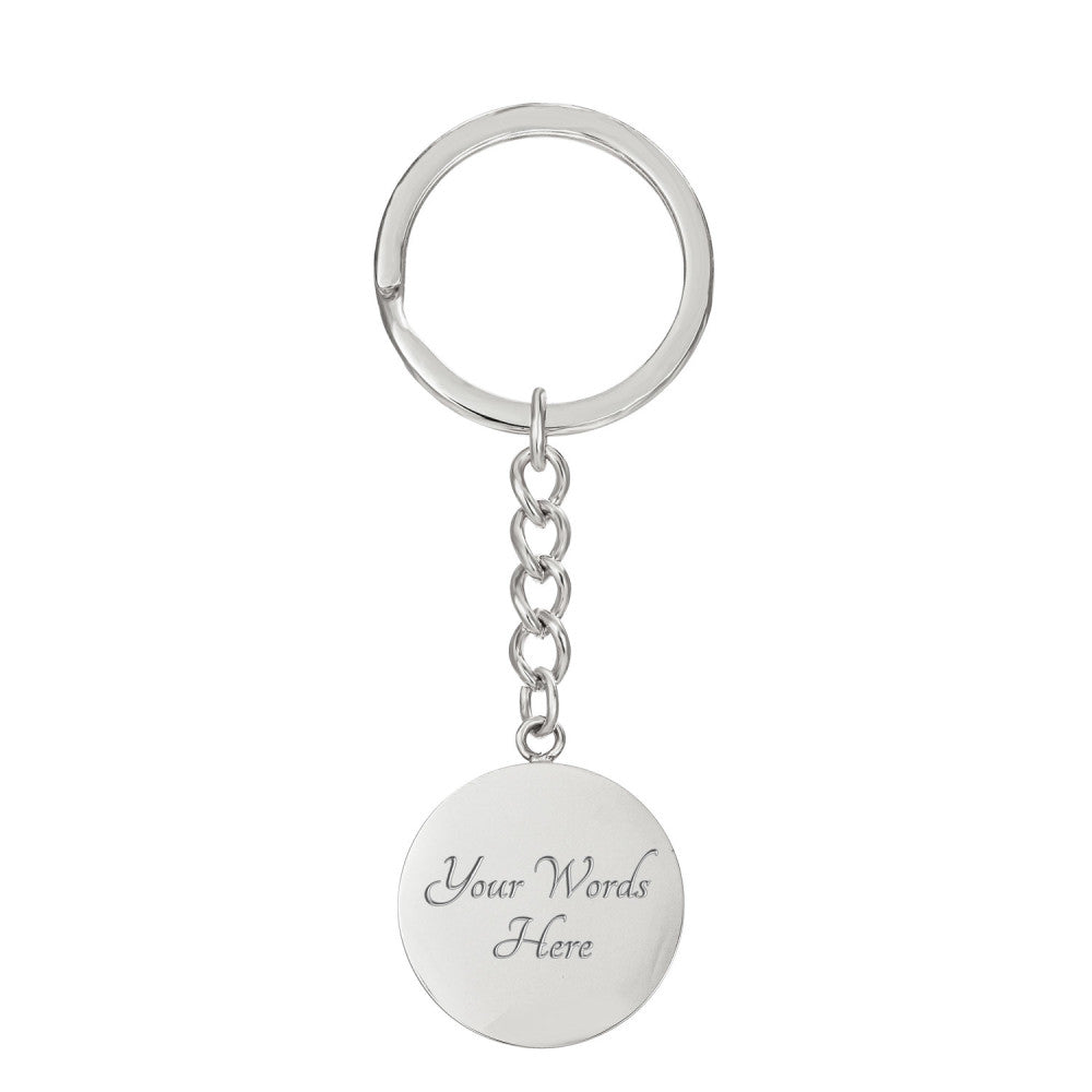 Personalized Engraved Bible Verse Circle Pendant Christian Keychain Gift - Delight Yourself in the Lord Psalm 37:4