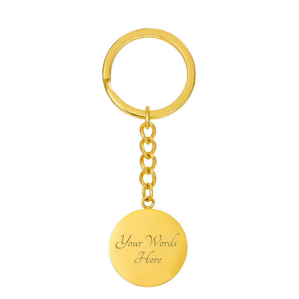 Personalized Engraved Bible Verse Circle Pendant Christian Keychain Gift - Delight Yourself in the Lord Psalm 37:4