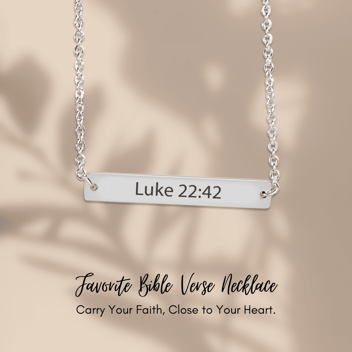 Personalized Engraved Bible Verse Horizontal Bar Necklace