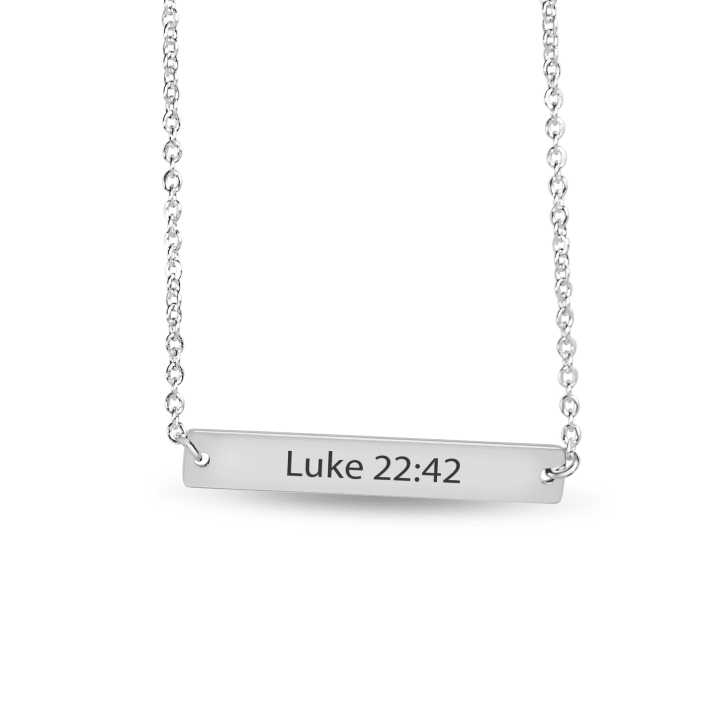 Personalized Engraved Bible Verse Horizontal Bar Necklace