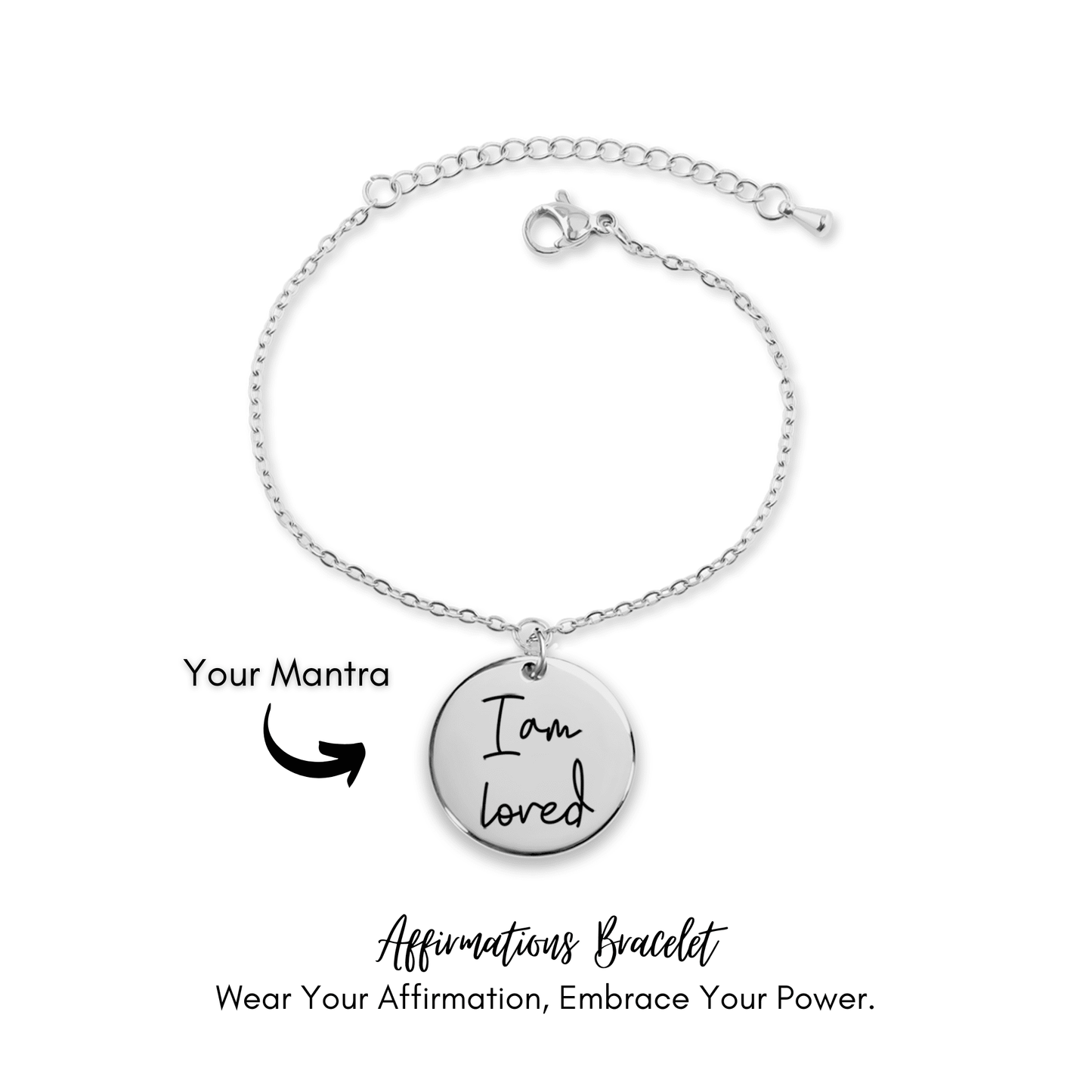Personalized Engraved Affirmations Coin Bracelet