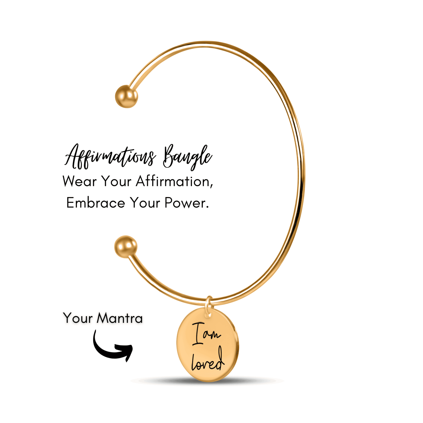 Personalized Engraved Affirmation Coin Bangle