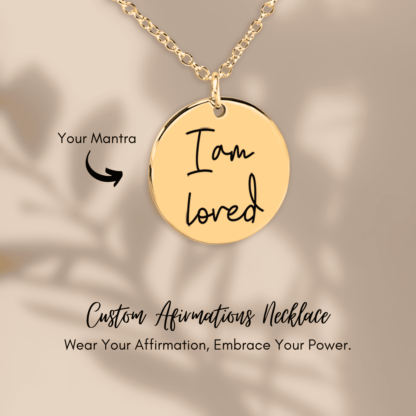 Personalized Engraved I Am Loved Affirmations Coin Christian Necklace Gift