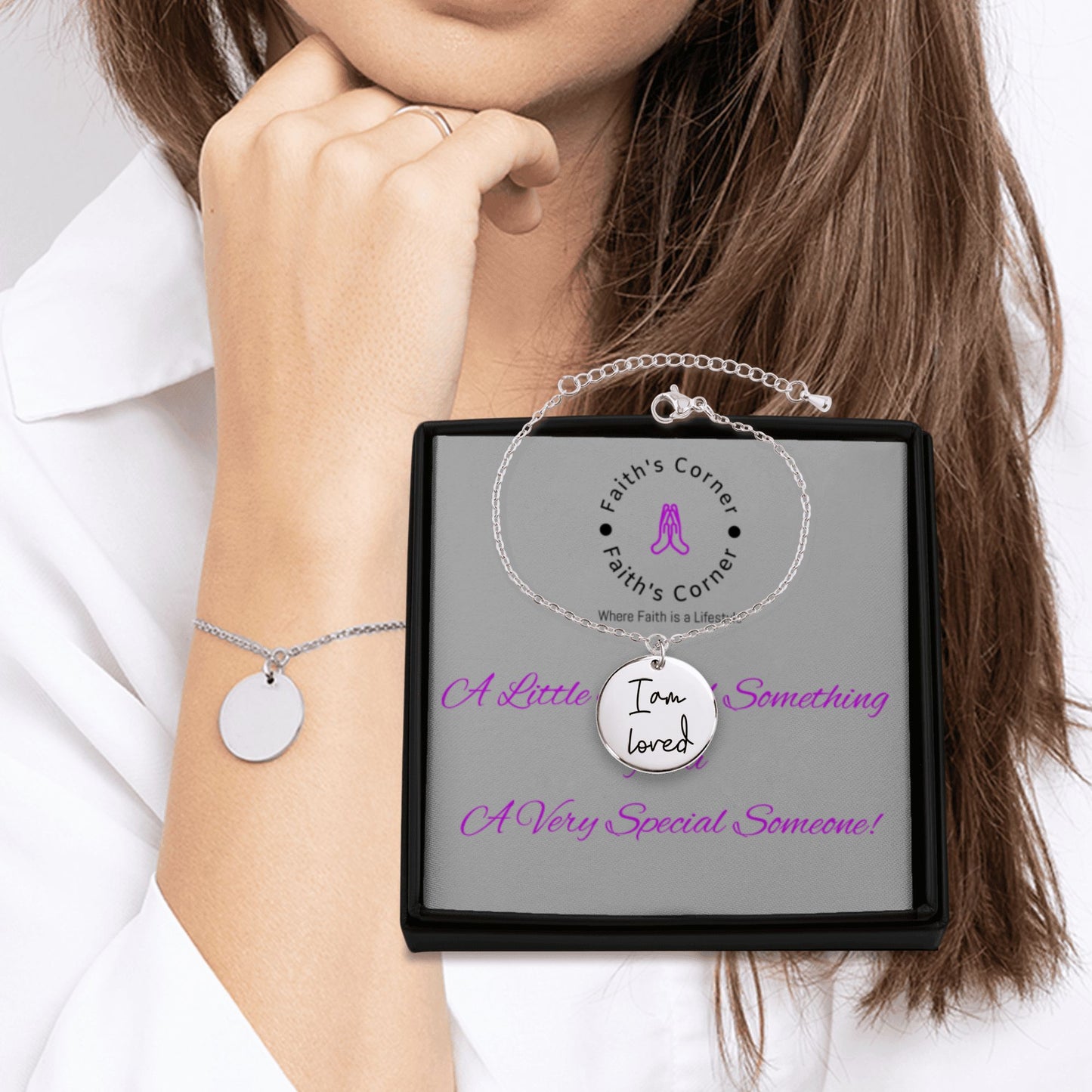 Personalized Engraved Affirmations Coin Bracelet