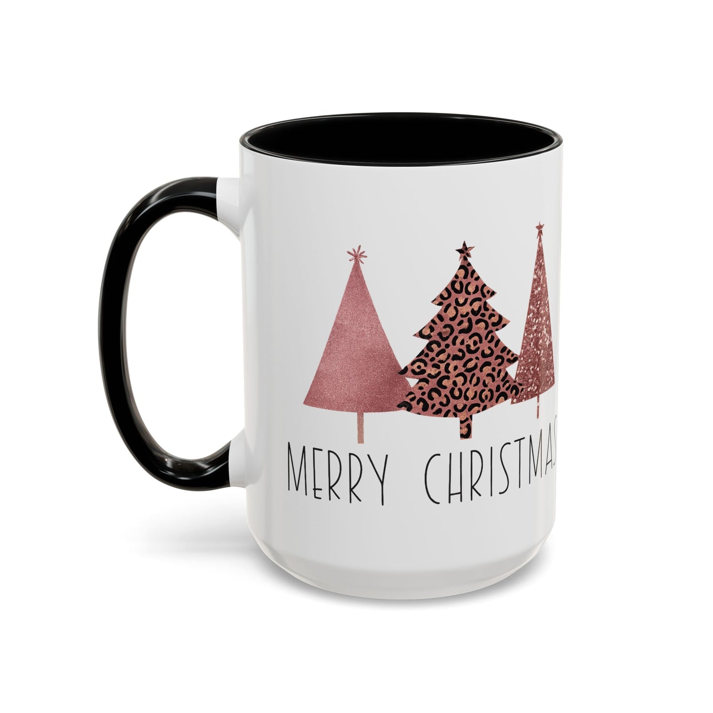 Merry Christmas Shimmer Trees Accent Coffee Mug Christmas Gift
