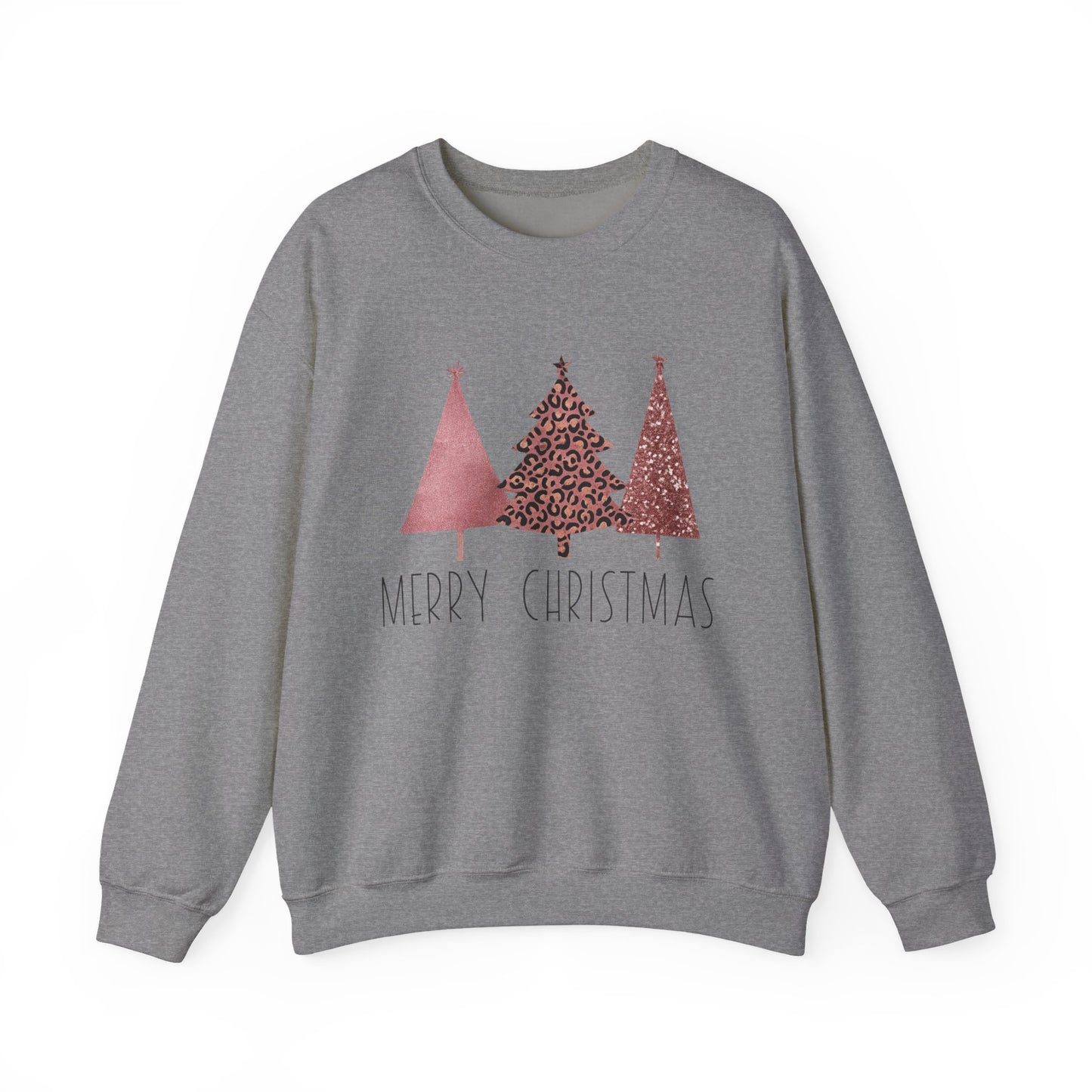 Merry Christmas Shimmer Trees Women's Crewneck Sweatshirt Christmas Gift