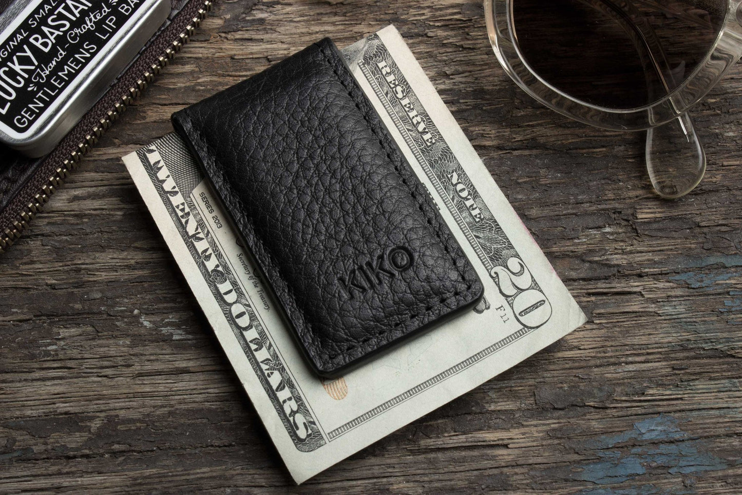 Men's Genuine Leather Magnetic Money Clip