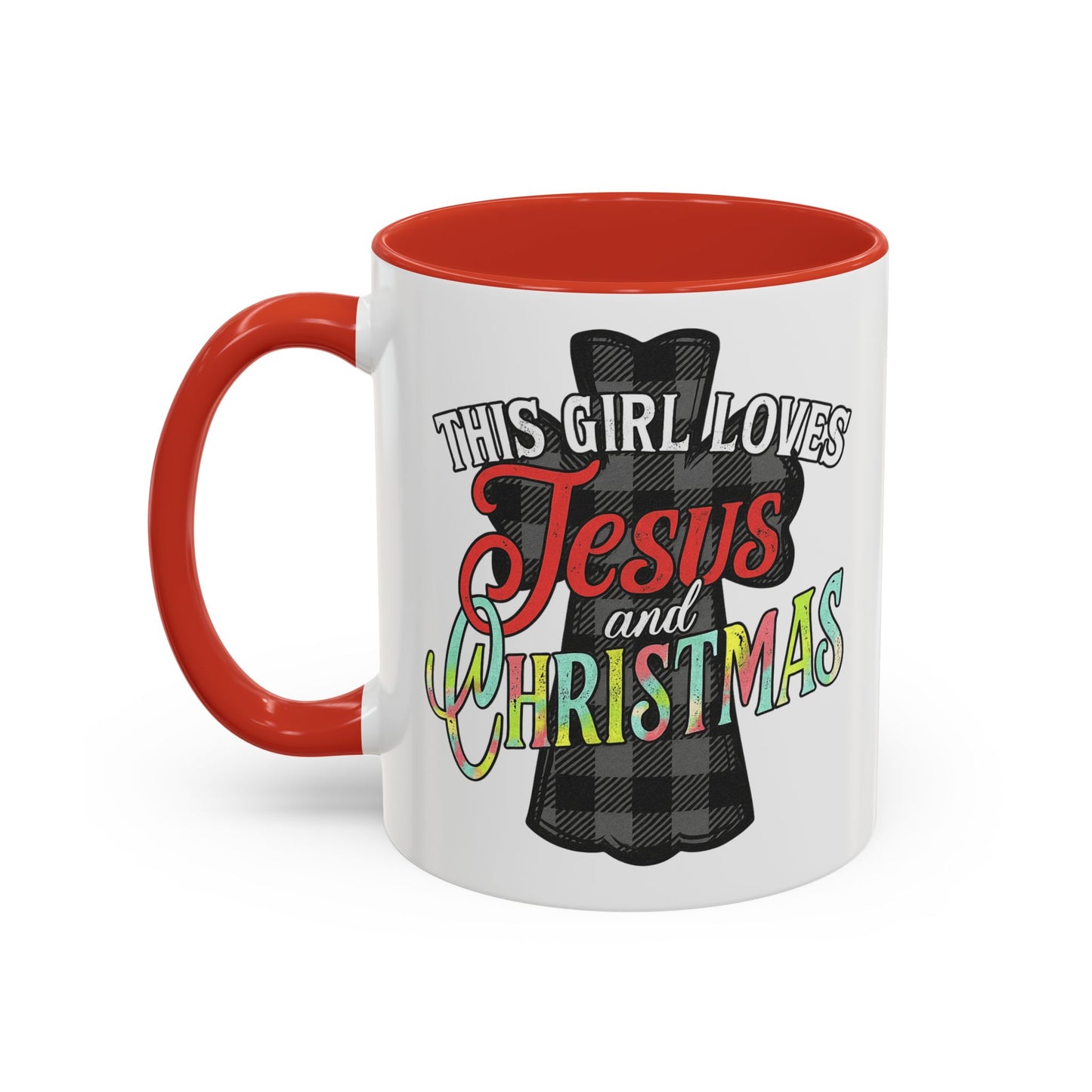 This Girl Loves Jesus and Christmas Accent Coffee Mug Christmas Gift