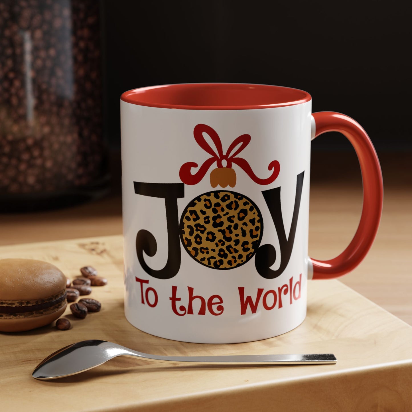 Joy to the World Leopard Ornament Coffee Mug Christmas Gift