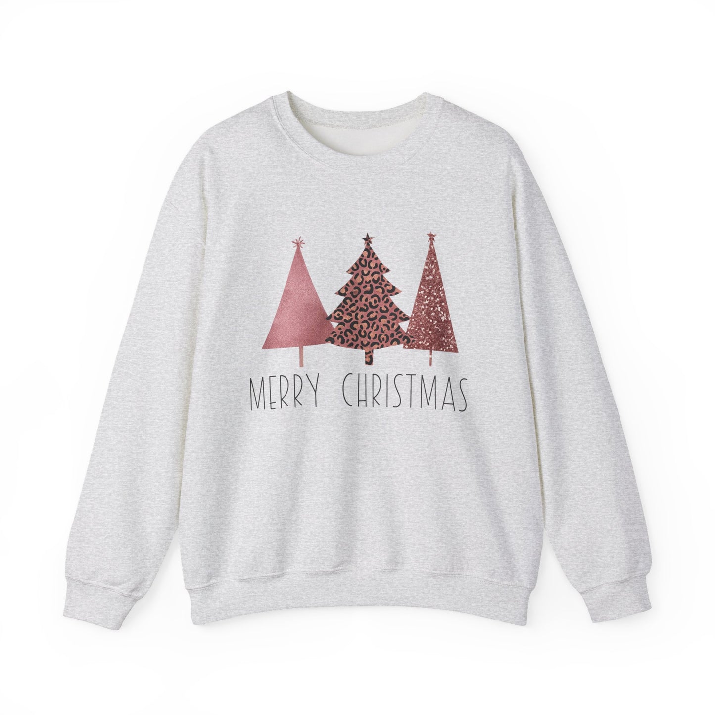 Merry Christmas Shimmer Trees Women's Crewneck Sweatshirt Christmas Gift
