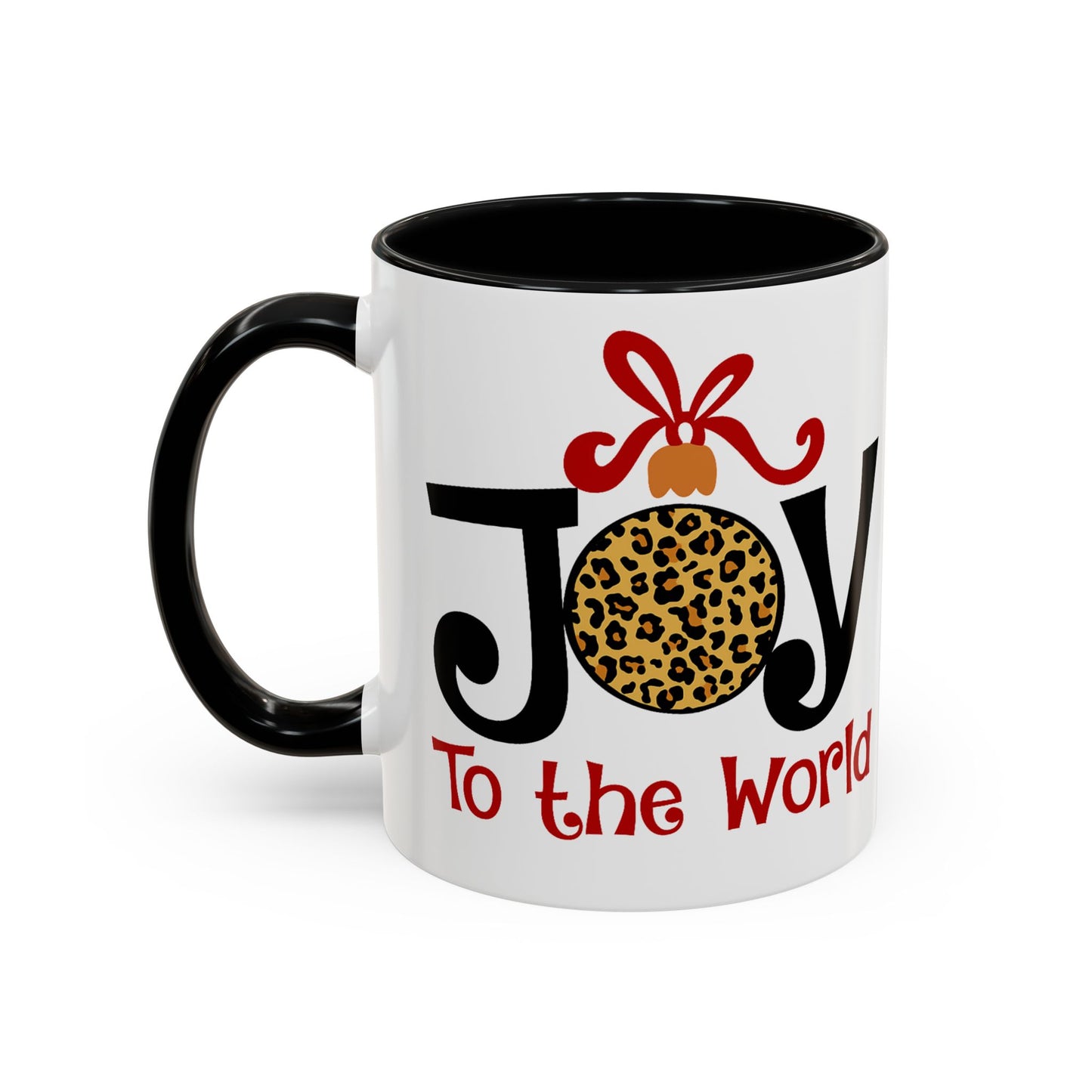 Joy to the World Leopard Ornament Coffee Mug Christmas Gift