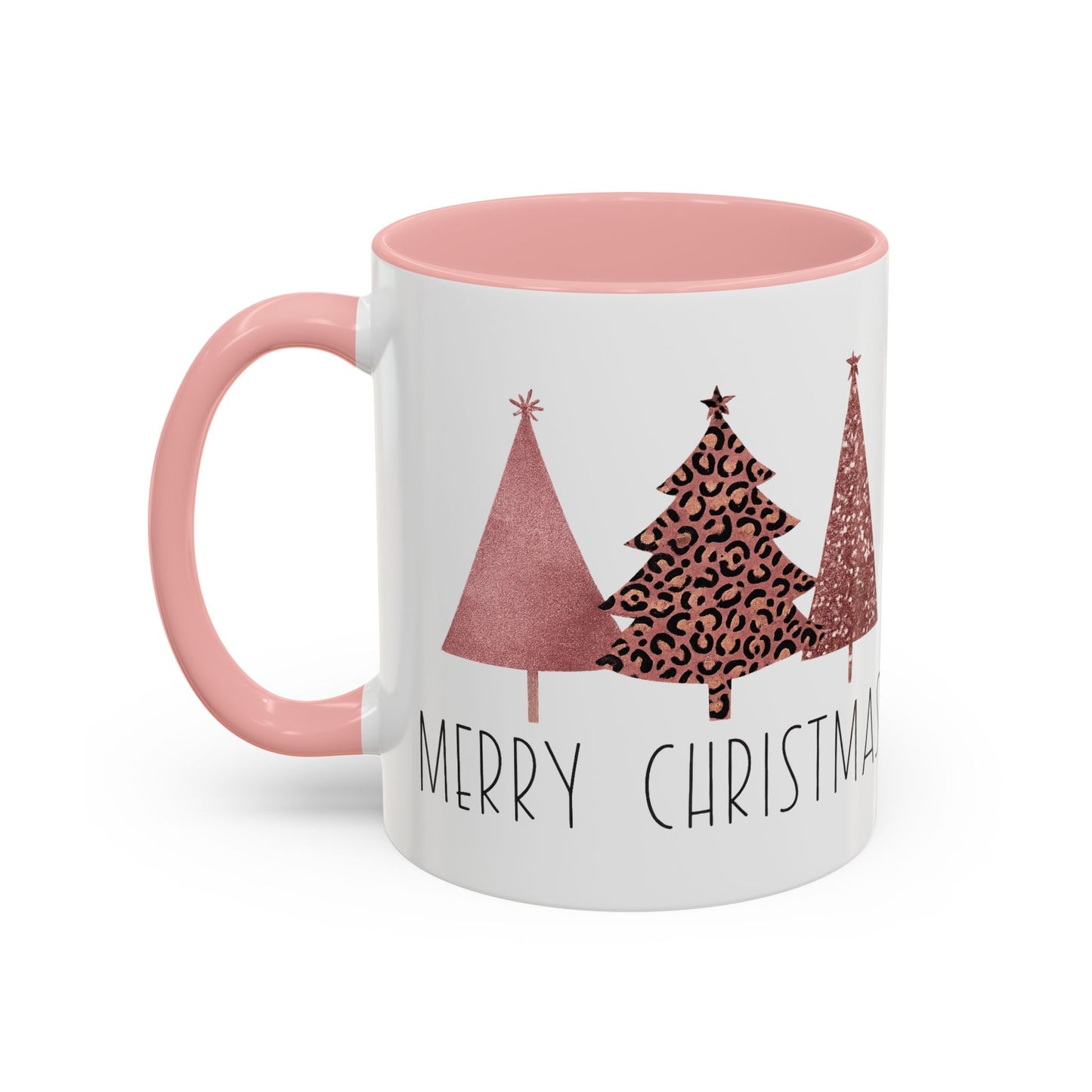 Merry Christmas Shimmer Trees Accent Coffee Mug Christmas Gift