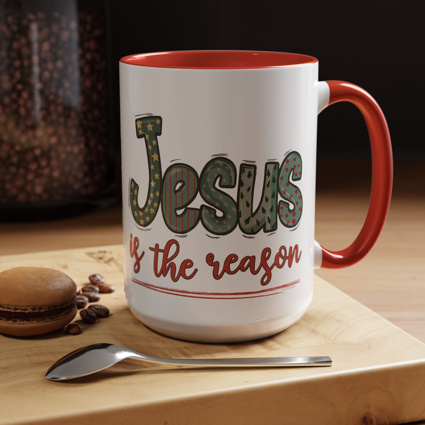 Jesus is the Reason Accent Coffee Mug Christmas Gift
