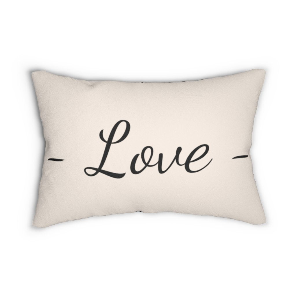 Double-Sided Accent Lumbar Pillow, Love