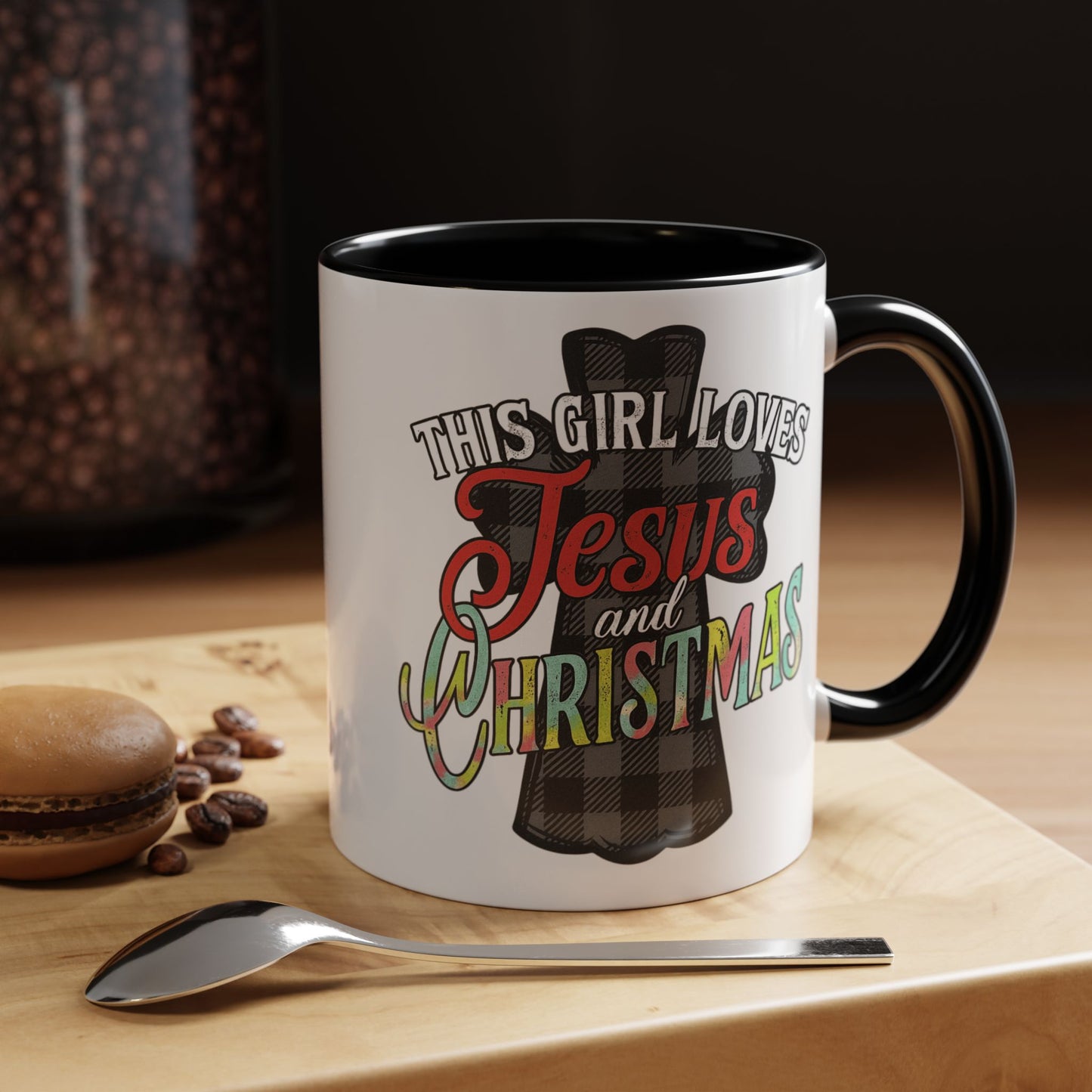 This Girl Loves Jesus and Christmas Accent Coffee Mug Christmas Gift