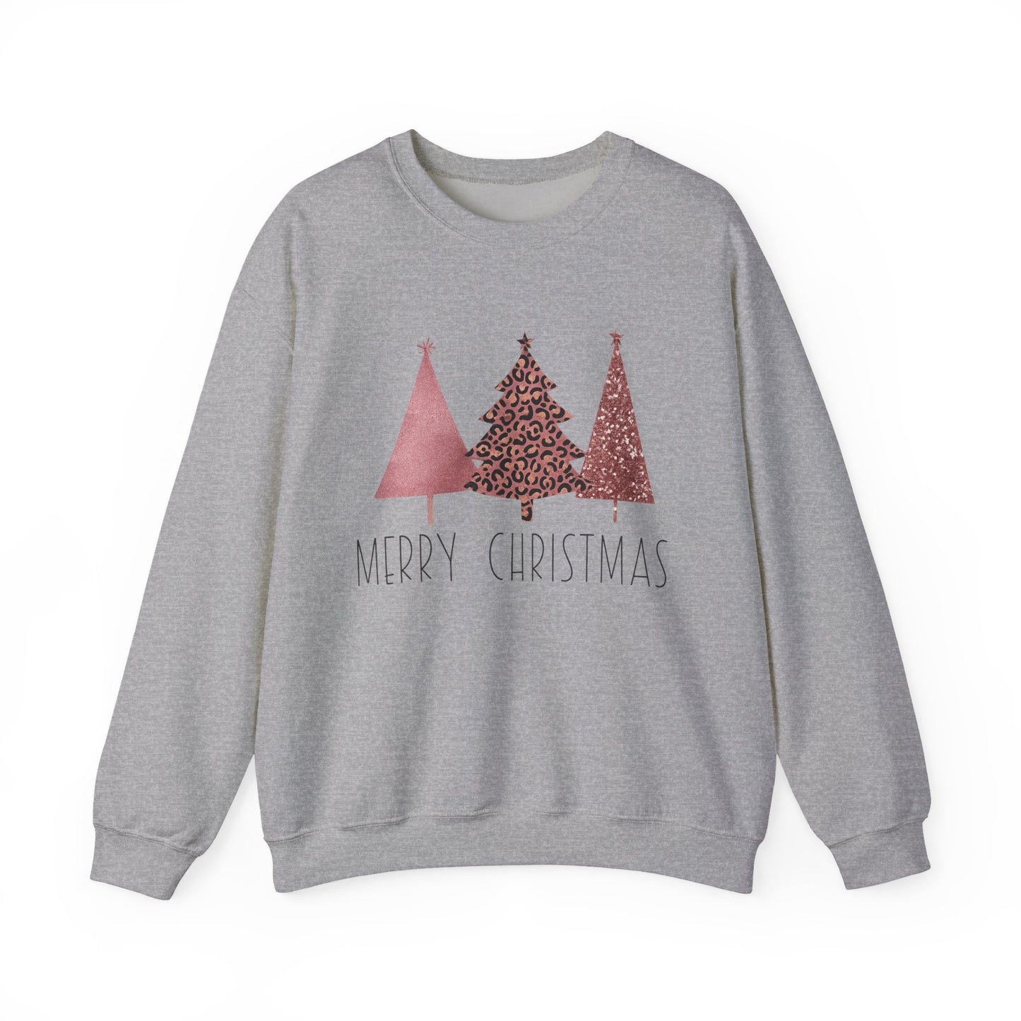 Merry Christmas Shimmer Trees Women's Crewneck Sweatshirt Christmas Gift