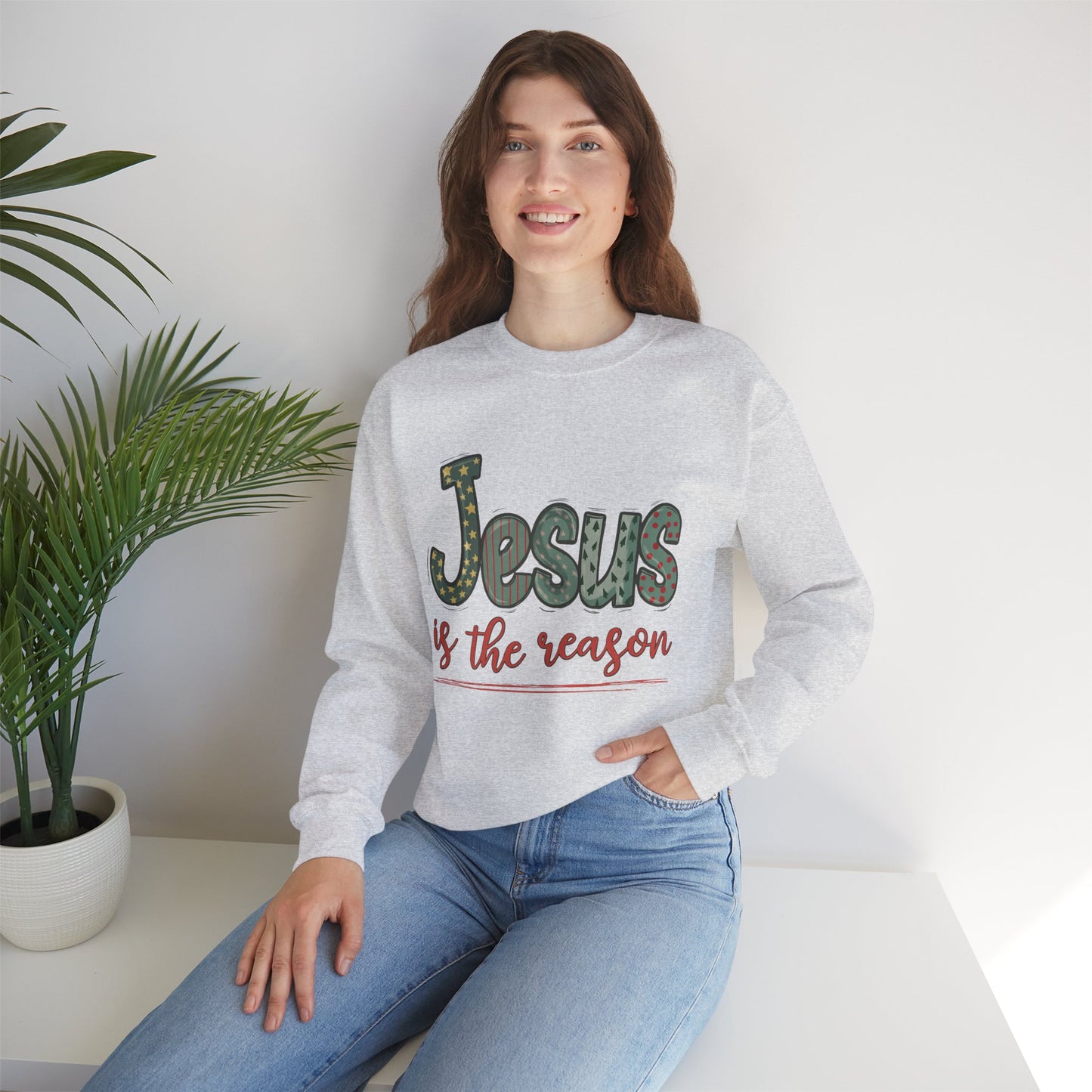 Jesus is the Reason Unisex Crewneck Sweatshirt Christmas Gift